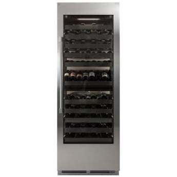 Perlick 30 Inch Column Wine, Dual Zone, Glass Overlay Ready: Panel Ready, Right Hinge