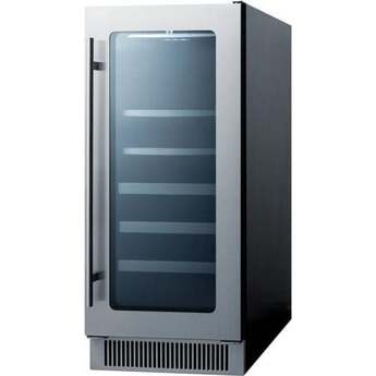 Summit CL151WBV Classic Series 15 Inch Stainless Steel Built-In and Freestanding Wine Cooler — thumbnail 5