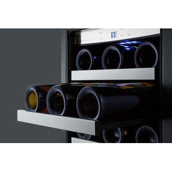 Summit CL151WBV Classic Series 15 Inch Stainless Steel Built-In and Freestanding Wine Cooler — thumbnail 6