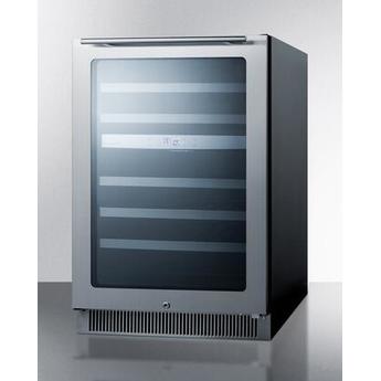 Summit CL24WC2 Classic Series 24 Inch Stainless Steel Built-In and Freestanding Wine Cooler — thumbnail 3