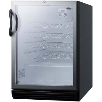 Summit SWC6GBLBIADA 24 Inch Brushed Aluminum Built-In and Freestanding Wine Cooler — thumbnail 5