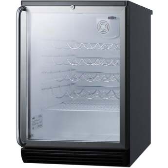 Summit SWC6GBLBISH 24 Inch Brushed Aluminum Built-In and Freestanding Wine Cooler — thumbnail 5