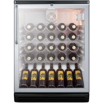 Summit SWC6GBLBITB 24 Inch Brushed Aluminum Built-In and Freestanding Wine Cooler — thumbnail 4