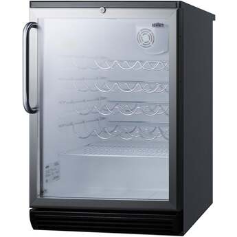Summit SWC6GBLBITB 24 Inch Brushed Aluminum Built-In and Freestanding Wine Cooler — thumbnail 5