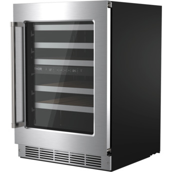 Thor 24 Inch Dual Zone Wine Cooler With 46 Bottle Cacpity, LED Lighting And Beech-Wood Shelving: Stainless Steel — thumbnail 13