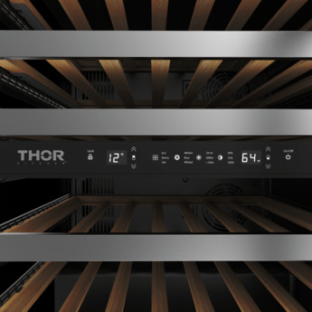 Thor 24 Inch Dual Zone Wine Cooler With 46 Bottle Cacpity, LED Lighting And Beech-Wood Shelving: Stainless Steel — thumbnail 14
