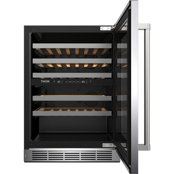 Thor 24 Inch Dual Zone Wine Cooler With 46 Bottle Cacpity, LED Lighting And Beech-Wood Shelving: Stainless Steel — thumbnail 17