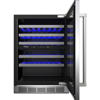 Thor 24 Inch Dual Zone Wine Cooler With 46 Bottle Cacpity, LED Lighting And Beech-Wood Shelving: Stainless Steel — thumbnail 21
