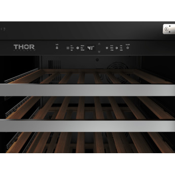 Thor 24 Inch Single Zone Wine Cooler With 46 Bottle Cacpity, LED Lighting And Beech-Wood Shelving: Stainless Steel — thumbnail 10