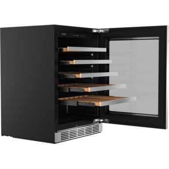 Thor 24 Inch Single Zone Wine Cooler With 46 Bottle Cacpity, LED Lighting And Beech-Wood Shelving: Stainless Steel — thumbnail 19