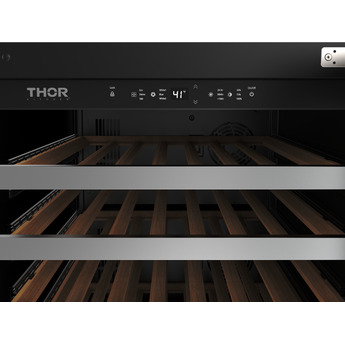 Thor 24 Inch Single Zone Wine Cooler With 46 Bottle Cacpity, LED Lighting And Beech-Wood Shelving: Stainless Steel — thumbnail 6