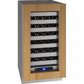 U-Line 5 Class 18" 35-Bottle Custom Panel with Glass Door Wine Chiller