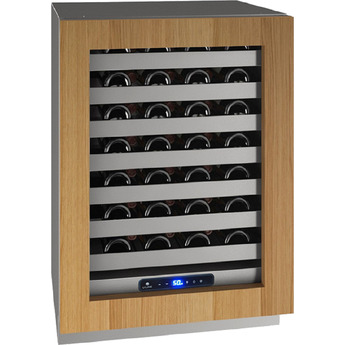 U-Line 5 Class 24" 49-Bottle Custom Panel with Glass Door Wine Chiller