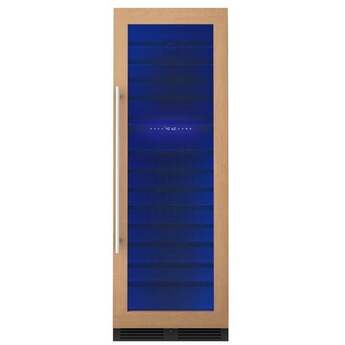 Zephyr PRW24F02CPG Wine Cooler, 24" full size, panel ready + glass, reversible, 2 zones: Panel Ready Glass