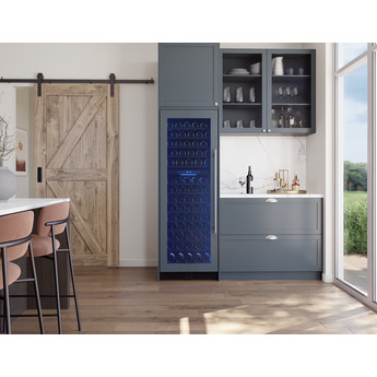 Zephyr PRW24F02CPG Wine Cooler, 24" full size, panel ready + glass, reversible, 2 zones: Panel Ready Glass — thumbnail 3