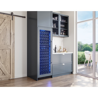 Zephyr PRW24F02CPG Wine Cooler, 24" full size, panel ready + glass, reversible, 2 zones: Panel Ready Glass — thumbnail 5