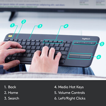 Logitech Wireless Touch Keyboard K400 Plus — thumbnail 4