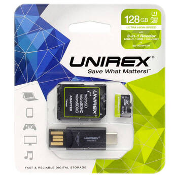 Unirex 128GB MicroSD with USB Reader & SD Adapter — thumbnail 2