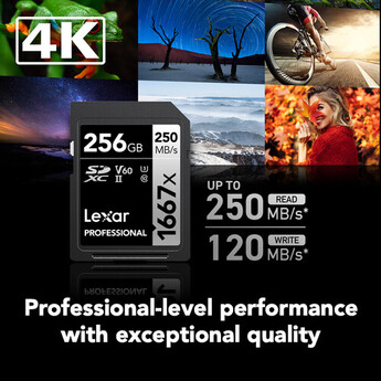 Lexar 256GB Professional 1667x UHS-II SDXC Memory Card — thumbnail 2