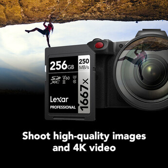 Lexar 256GB Professional 1667x UHS-II SDXC Memory Card — thumbnail 3