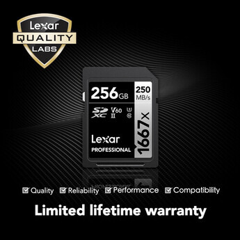 Lexar 256GB Professional 1667x UHS-II SDXC Memory Card — thumbnail 7