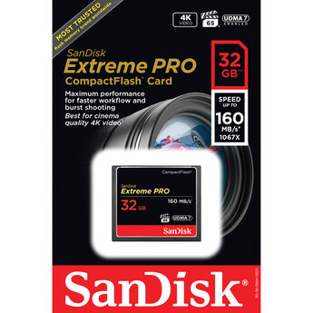 Sandisk 32GB Extreme Pro CompactFlash Memory Card (160MB/s) — thumbnail 3