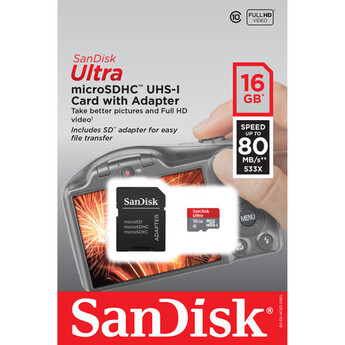 Sandisk 16GB Ultra UHS-I microSDHC Memory Card (Class 10) — thumbnail 4
