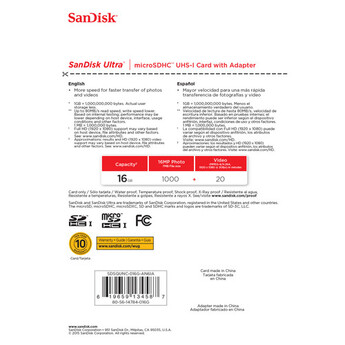 Sandisk 16GB Ultra UHS-I microSDHC Memory Card (Class 10) — thumbnail 5