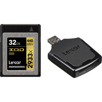 Lexar 32GB Professional 2933x XQD 2.0 Memory Card with USB 3.0 Card Reader