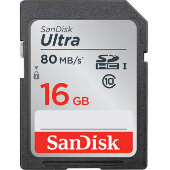 Sandisk 16GB Ultra UHS-I SDHC Memory Card (Class 10)