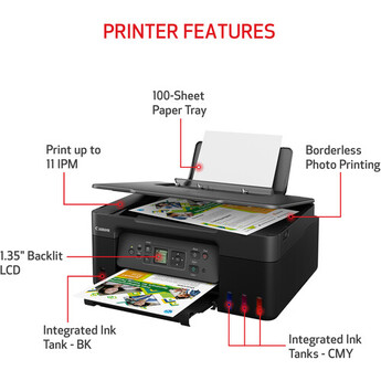 Canon PIXMA G3270 MegaTank All-in-One Wireless Inkjet Color Printer (Black) — thumbnail 4