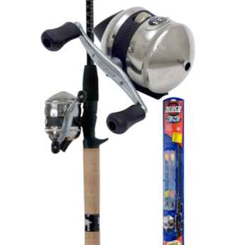 Zebco 33 Authentic Flatboard 5' 6 Fishing Rod&Reel Combo w/ Tackle Box  ME,3490K