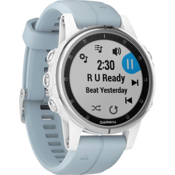 Garmin fenix 5S Plus Multi-Sport Training GPS Watch (42mm, White with Sea Foam Band)