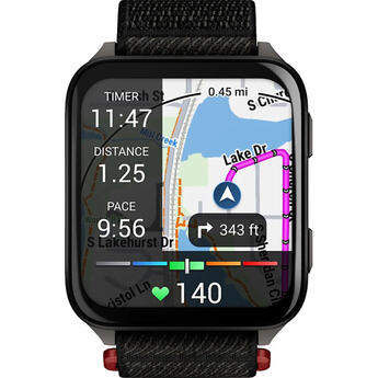 Venu® X1 Black with Slate Titanium Case Back and Black ComfortFit Nylon Band — thumbnail 2