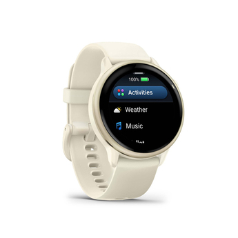 Garmin VIVOACTIVE 6 Health and Fitness GPS Smartwatch, Bone with Silicone Band — thumbnail 4
