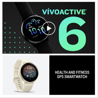 Garmin VIVOACTIVE 6 Health and Fitness GPS Smartwatch, Bone with Silicone Band — thumbnail 9