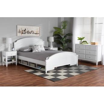 Baxton Studio MG0038WHITEQUEEN4PCSET Elise Series 4 Piece Bedroom Set