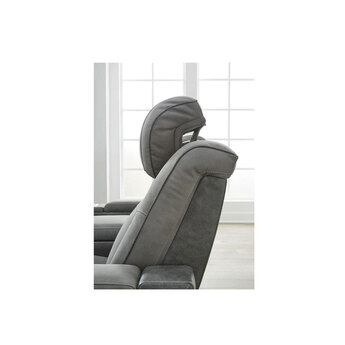 Next-Gen DuraPella Power Leather Look Recliner - Grey — thumbnail 8