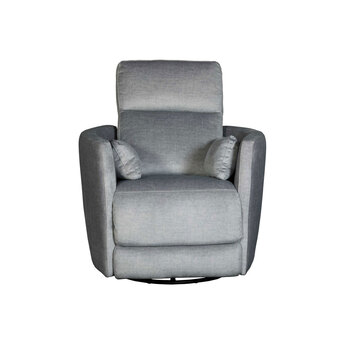 Capri Swivel Barrel Recliner with Pillows - Silver — thumbnail 2