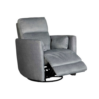 Capri Swivel Barrel Recliner with Pillows - Silver — thumbnail 4