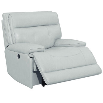 Capri Italian Leather Power Recliner - Aqua