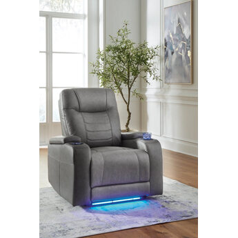 Rocco Dual Power Recliner - Slate — thumbnail 4