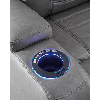 Rocco Dual Power Recliner - Slate — thumbnail 6