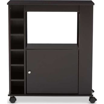 Baxton Studio Ontario Modern and Contemporary Dark Brown Wood Modern Dry Bar and Wine Cabinet