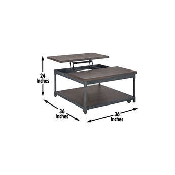 Prescott Lift-Top Cocktail Table with Casters — thumbnail 2