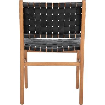 Safavieh Taika Black & Natural Woven Leather Dining Chair - Set of 2