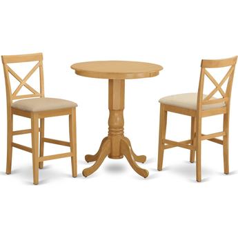 East West Furniture Eden 3 Piece Counter Height Table Set - Pub Table and 2 Counter Height Chairs