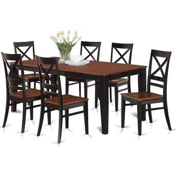 East West Furniture Quincy 7 Piece Dining Table Set Dining Table