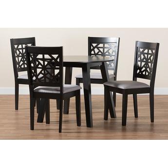 Baxton studio aidengreydarkbrown5pcdiningset 10