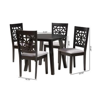 Baxton studio aidengreydarkbrown5pcdiningset 11